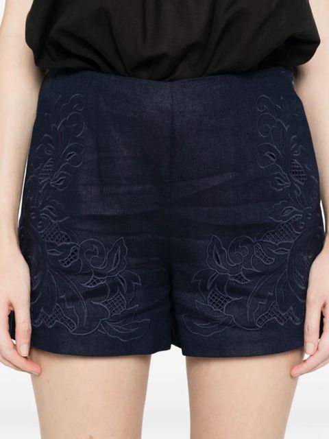 TWINSET embroidered mini shorts - Blue
