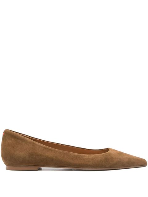 Aeyde pointed-toe suede flat pumps - Brown - zdjęcie produktu nr 1