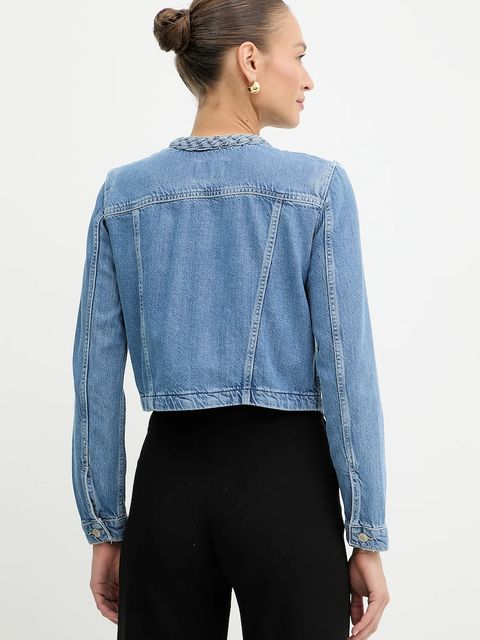 Guess kurtka jeansowa JULIANA kolor niebieski przejściowa W5GN78 D5B94