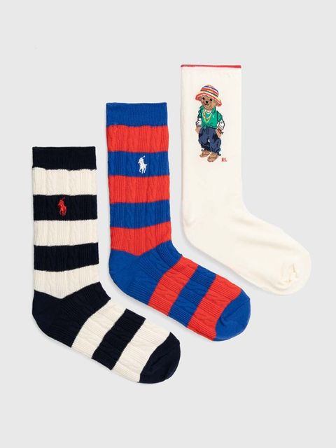 Polo Ralph Lauren skarpetki 3-pack damskie kolor beżowy 455950827