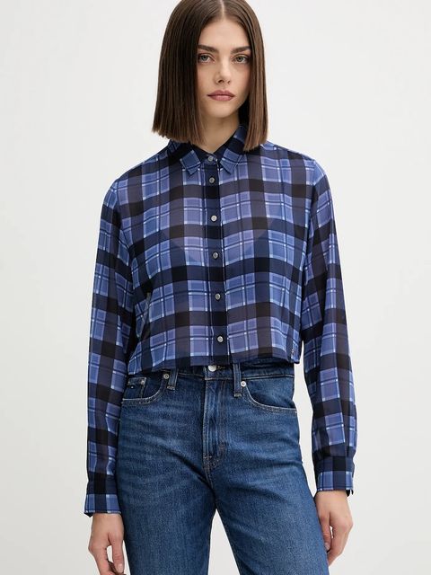 Tommy Jeans koszula damska kolor granatowy relaxed z kołnierzykiem klasycznym DW0DW21452 - zdjęcie produktu nr 1