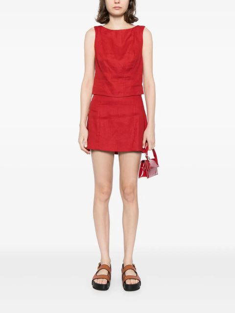 Reformation Grace linen skirt suit - Red
