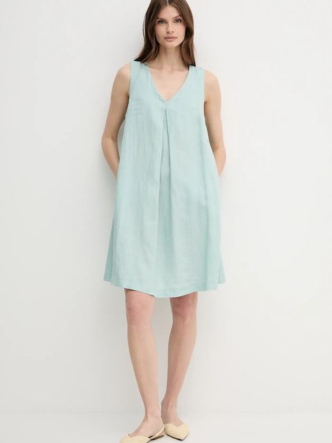 United Colors of Benetton sukienka lniana - zdjęcie produktu nr 1