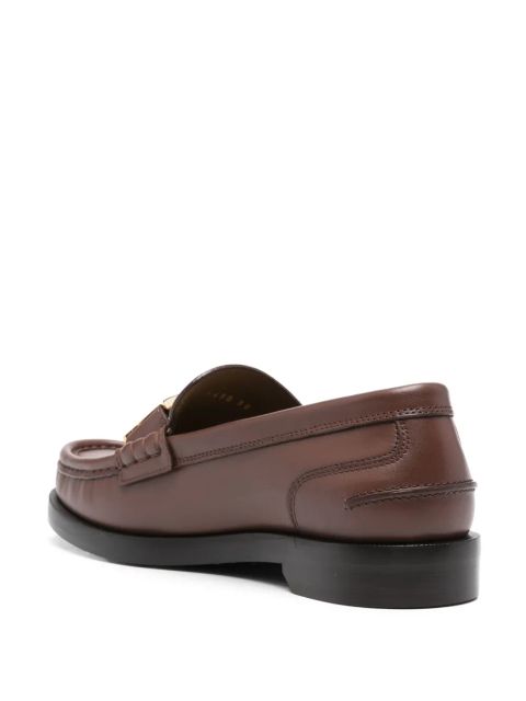 FENDI FF-logo loafers - Brown