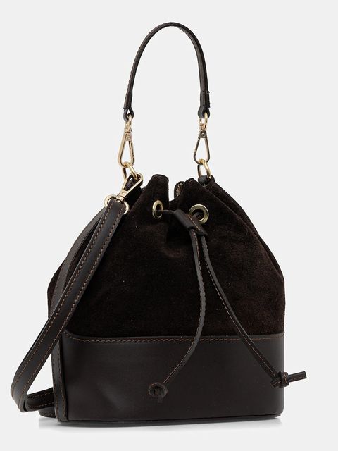 Answear.LAB torebka skórzana kolor brązowy