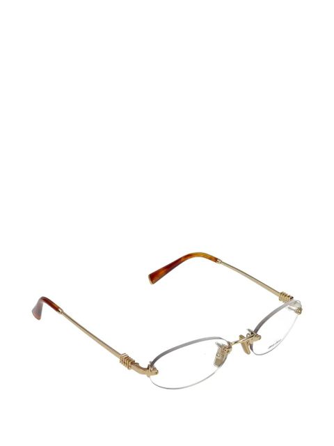Miu Miu Eyewear rimless oval-frame glasses - Gold