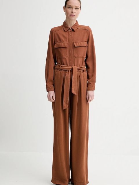 Sessun spodnie damskie kolor pomarańczowy szerokie high waist 25207012 - zdjęcie produktu nr 2