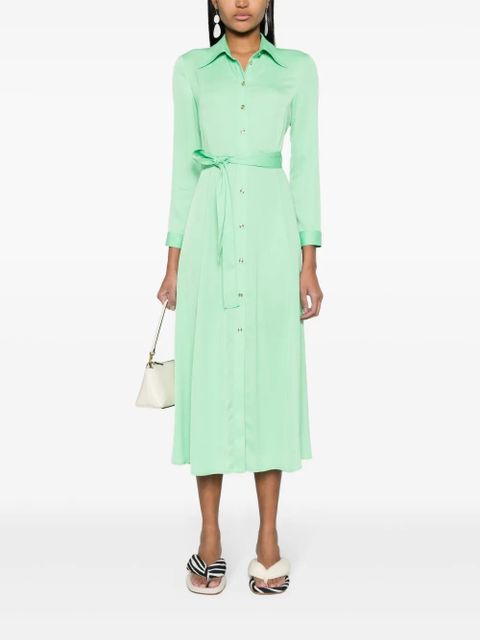 PINKO belted crepe de chine midi dress - Green - zdjęcie produktu nr 2