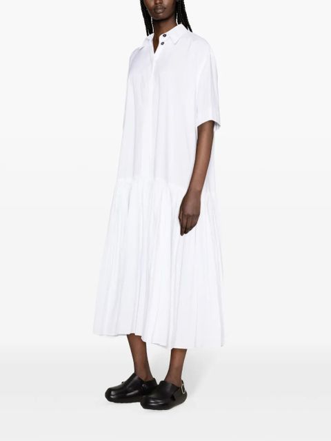 Jil Sander drop-waist cotton shirtdress - White
