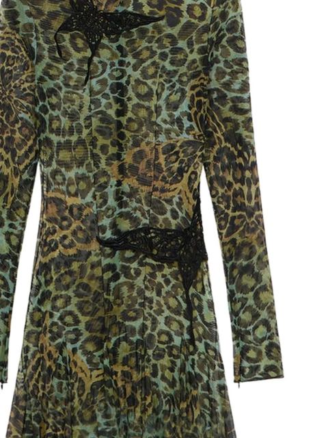 Blumarine lace leopard-print dress - Green - zdjęcie produktu nr 2