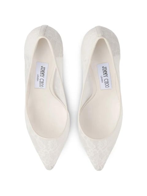Jimmy Choo Romy lace pointed pumps - White