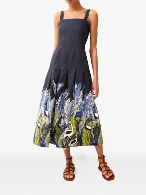 Marie Oliver Dixon square-neck printed midi dress - Blue - zdjęcie produktu nr 2