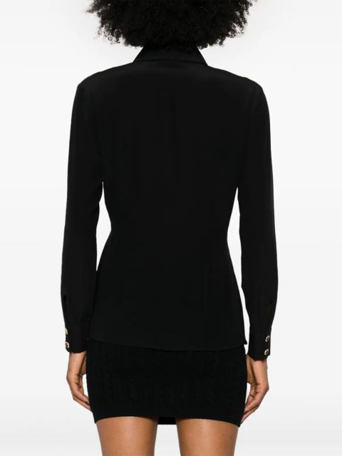 Alessandra Rich long-sleeve silk shirt - Black