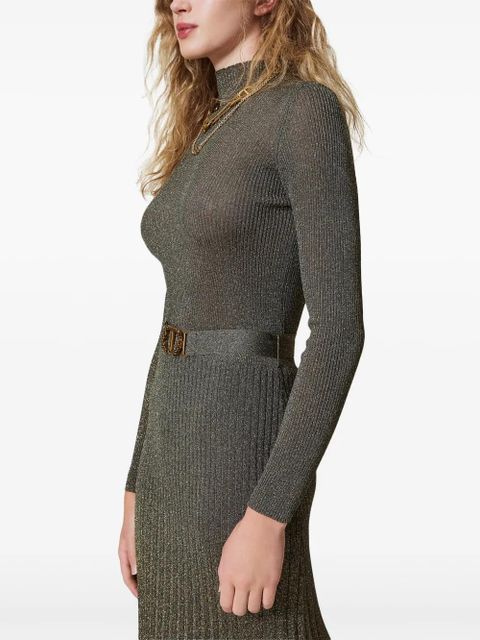 TWINSET lurex detailing jumper - Grey