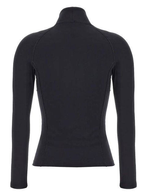 Balenciaga Activewear embroidered-logo turtleneck top - Black