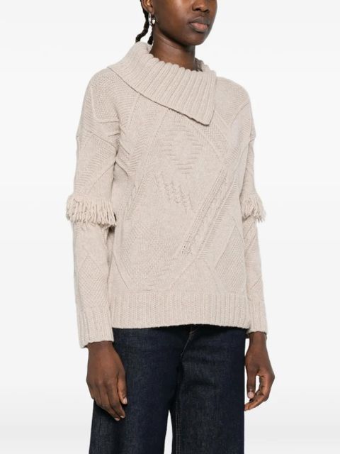 Max Mara Mastro fringed sweater - Neutrals