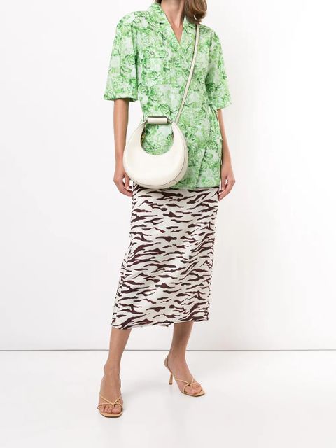 STAUD Moon small leather shoulder bag - White