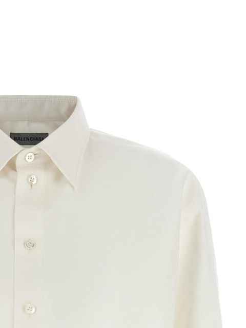Balenciaga embroidered-logo cropped shirt - Neutrals