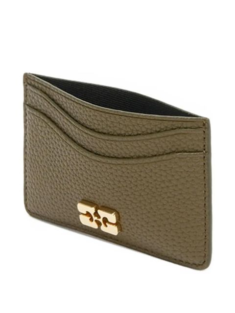 GANNI Bou logo-plaque cardholder - Green