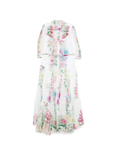 Charo Ruiz Ibiza Criselle floral-detail tiered midi dress - White - zdjęcie produktu nr 1