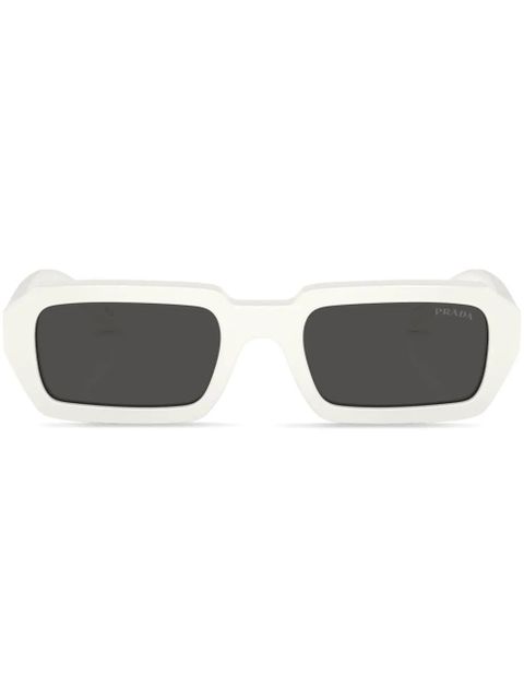 Prada Eyewear logo-lettering rectangular sunglasses - White - zdjęcie produktu nr 1