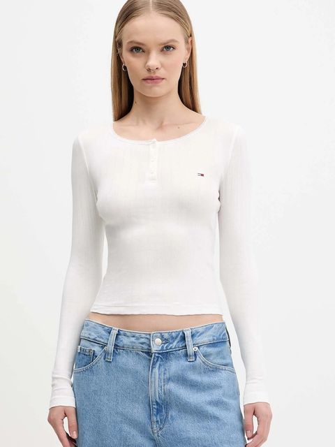 Tommy Jeans longsleeve kolor biały DW0DW21575 - zdjęcie produktu nr 1