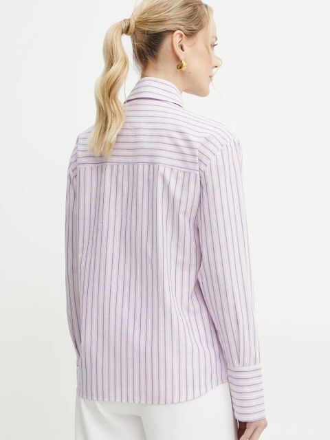 Patrizia Pepe koszula bawełniana damska kolor różowy regular z kołnierzykiem klasycznym 2C1636 A569