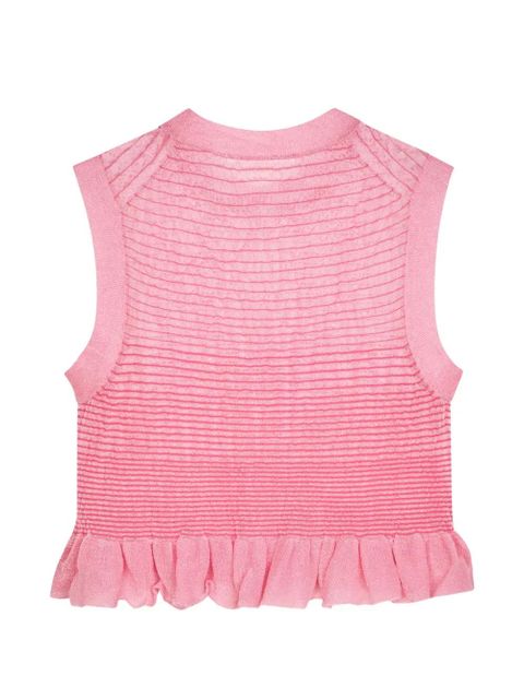 Cecilie Bahnsen fringed-hem sleeveless top - Pink - zdjęcie produktu nr 2