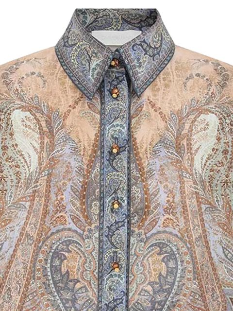 ZIMMERMANN Wanderlust short-sleeve tapestry shirt - Neutrals - zdjęcie produktu nr 2