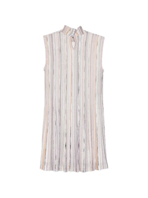 Missoni striped high-neck mini dress - Purple - zdjęcie produktu nr 2