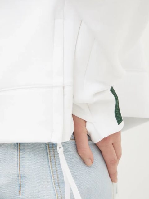 Lacoste bluza damska kolor biały z kapturem gładka SF0281