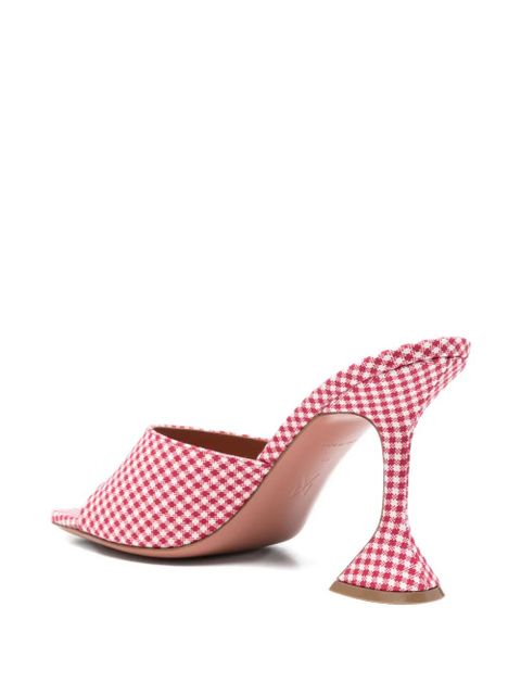 Amina Muaddi Lupita gingham sandals - Red