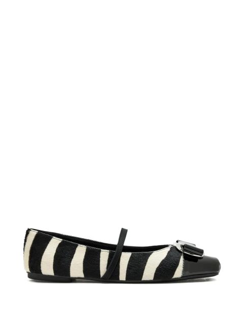 Ferragamo Vara zebra-print bow ballet flats - Black - zdjęcie produktu nr 1