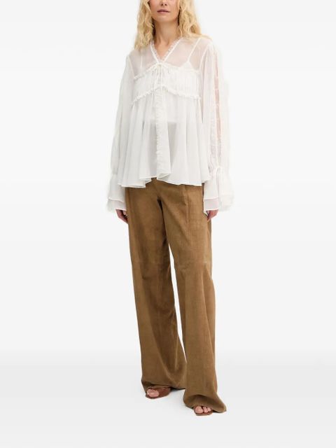 PINKO semi-sheer blouse - White - zdjęcie produktu nr 2
