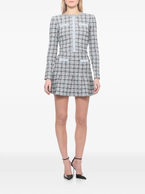 Self-Portrait check-pattern mini skirt - Blue - zdjęcie produktu nr 2