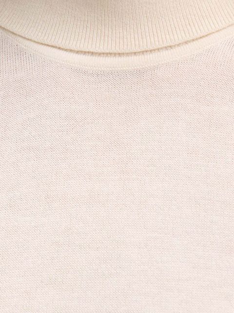 Lauren Ralph Lauren sweter z domieszką jedwabiu kolor beżowy lekki z golfem 200940470