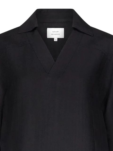LouLou de Saison V-neck oversized top - Black - zdjęcie produktu nr 2