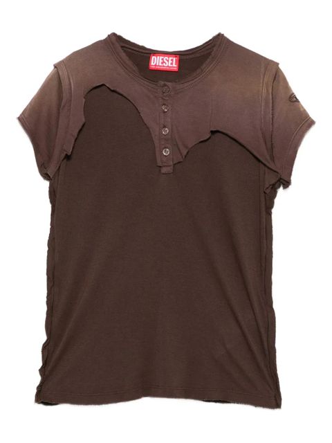 Diesel Henley button-fastening T-shirt - Brown - zdjęcie produktu nr 1