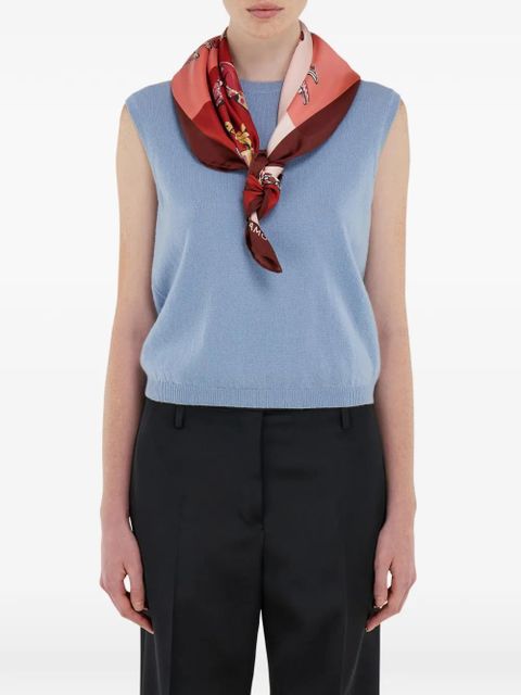 Ferragamo genio shoe print silk scarf - Pink