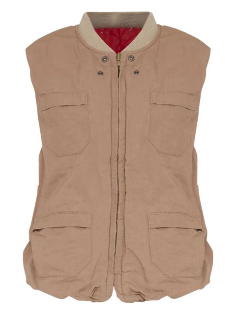 Maison Margiela linen-blend waistcoat - Brown - zdjęcie produktu nr 1