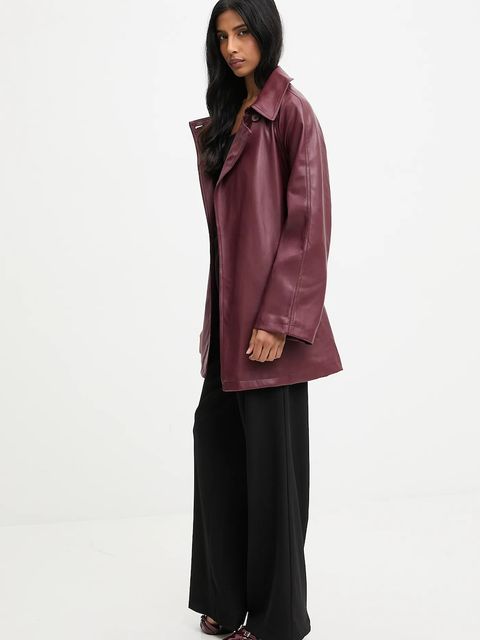 Answear.LAB kurtka kolor bordowy przejściowa - zdjęcie produktu nr 2