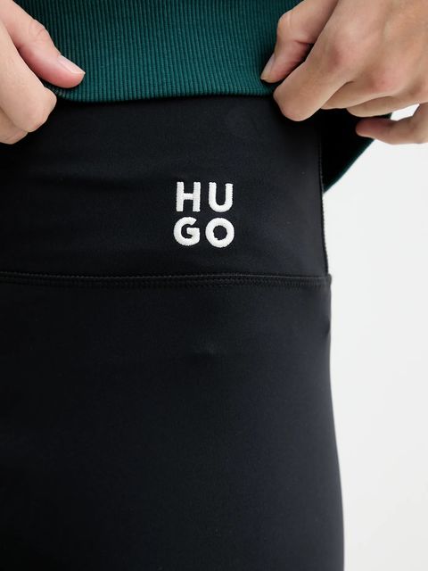 HUGO legginsy damskie kolor czarny gładkie 50549965
