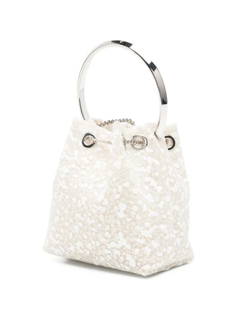 Jimmy Choo Bon Bon ring-handle chain tote bag - Neutrals