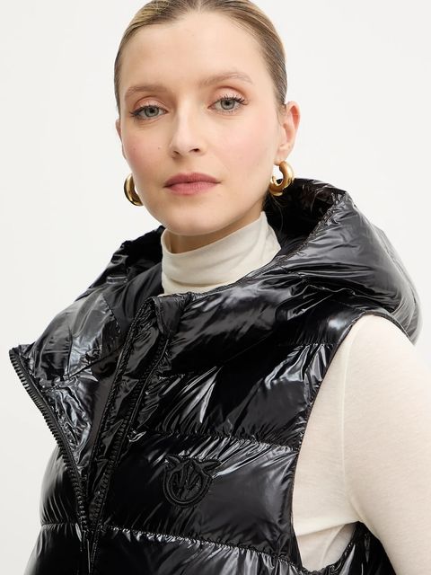 Pinko bezrękawnik kolor czarny zimowy 103825 A2P7