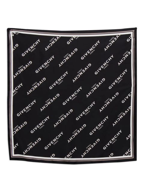 Givenchy logo-pattern silk scarf - Black - zdjęcie produktu nr 1