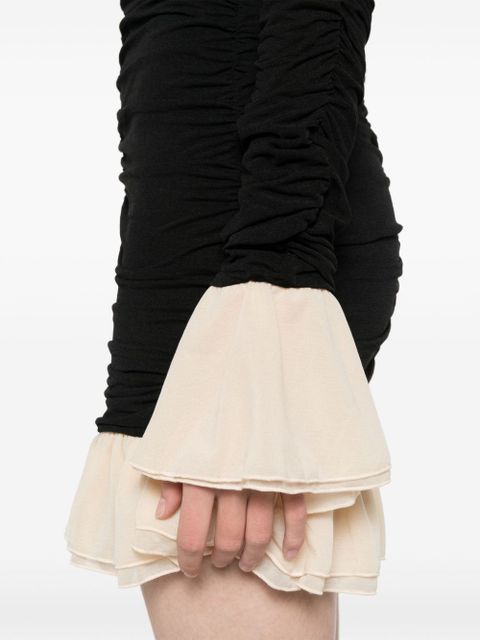 ROTATE BIRGER CHRISTENSEN ruched long-sleeve mini dress - Black