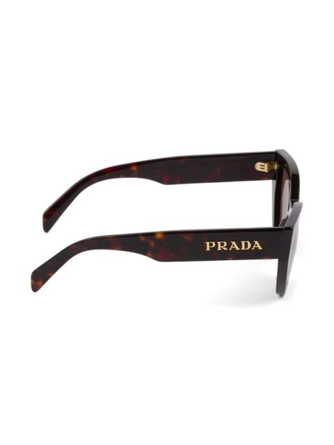 Prada Eyewear logo-plaque cat-eye sunglasses - Brown