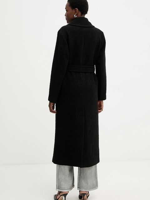 Pinko płaszcz z dodatkiem wełny kolor czarny 105695 A2UB - zdjęcie produktu nr 2