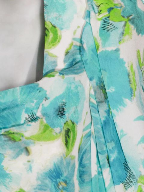 Chloé floral-print ruched midi dress - Blue