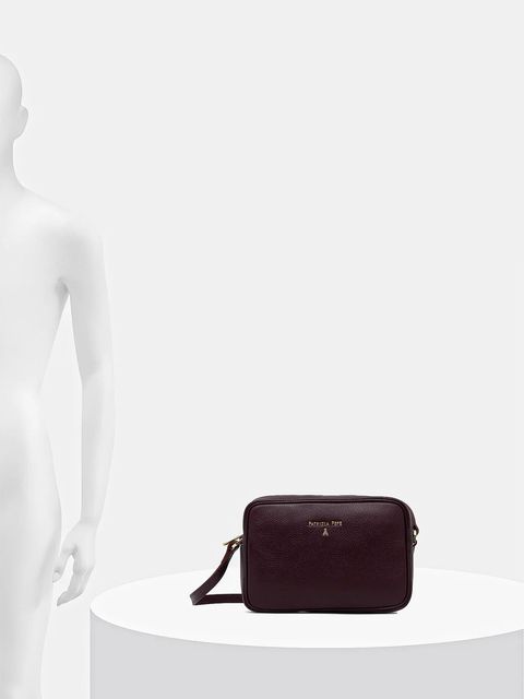 Patrizia Pepe torebka skórzana kolor bordowy CB8985 L001